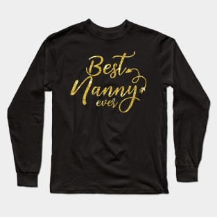 Best Nanny Ever Retro Vintage Shirt Mother_s Day Gifts Women Long Sleeve T-Shirt